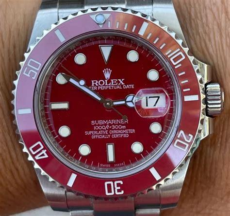 rolex submariner red tip|Rolex red submariner for sale.